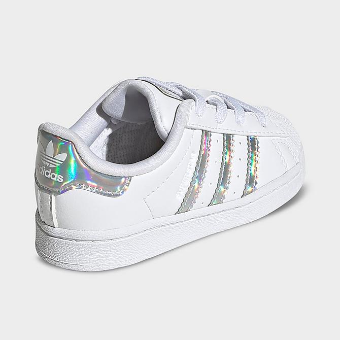 Left view of Kids' Toddler adidas Originals Superstar Casual Shoes in White/Silver Dawn Click to zoom