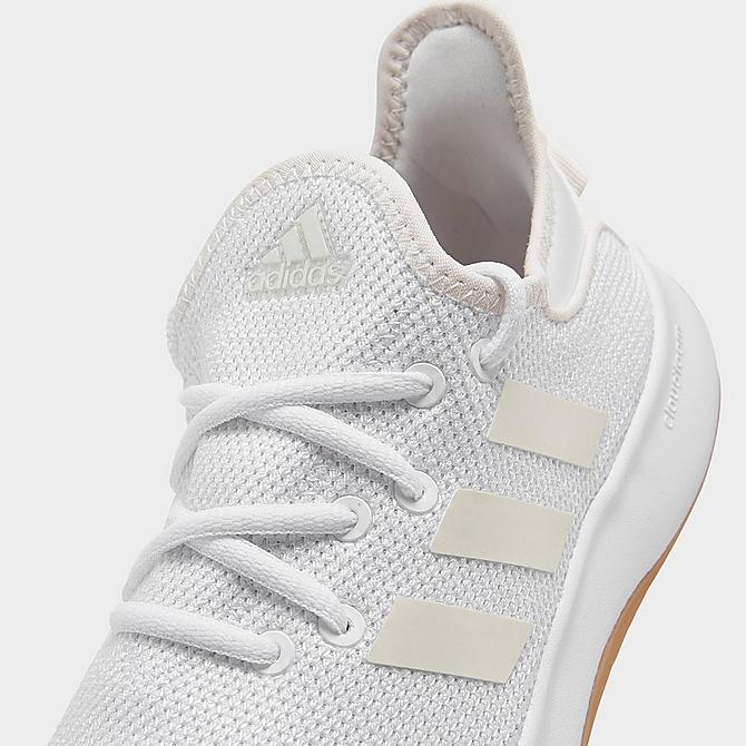 Front view of Women's adidas Cloudfoam Pure SPW Casual Shoes in White/Chalk White/Zero Metallic Click to zoom