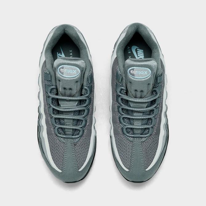 Back view of Big Kids' Nike Air Max 95 Casual Shoes in Cool Grey/Psychic Blue/Wolf Grey/Cool Grey Click to zoom