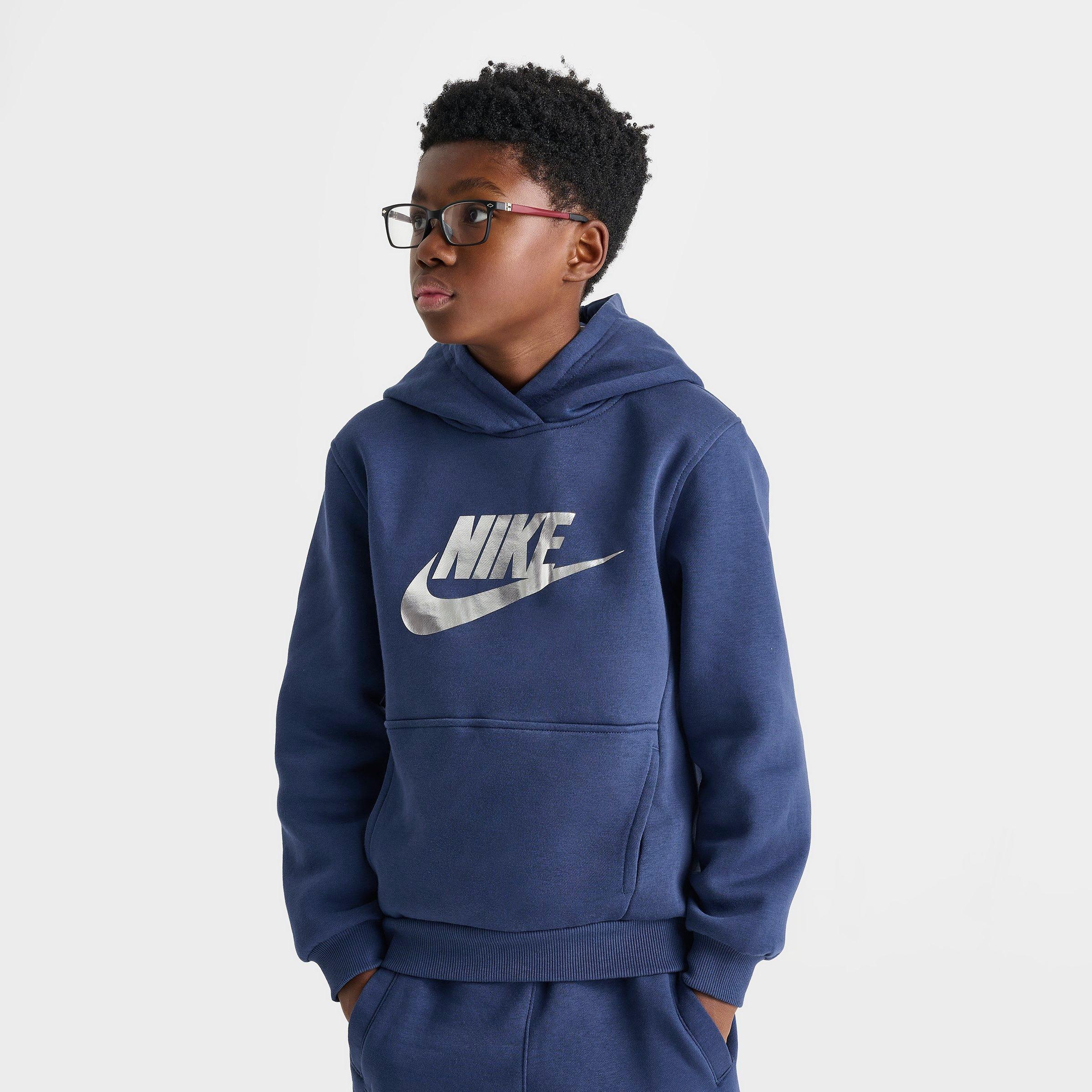 Big Kids' Nike Sportswear Club Fleece Foil Pullover Hoodie