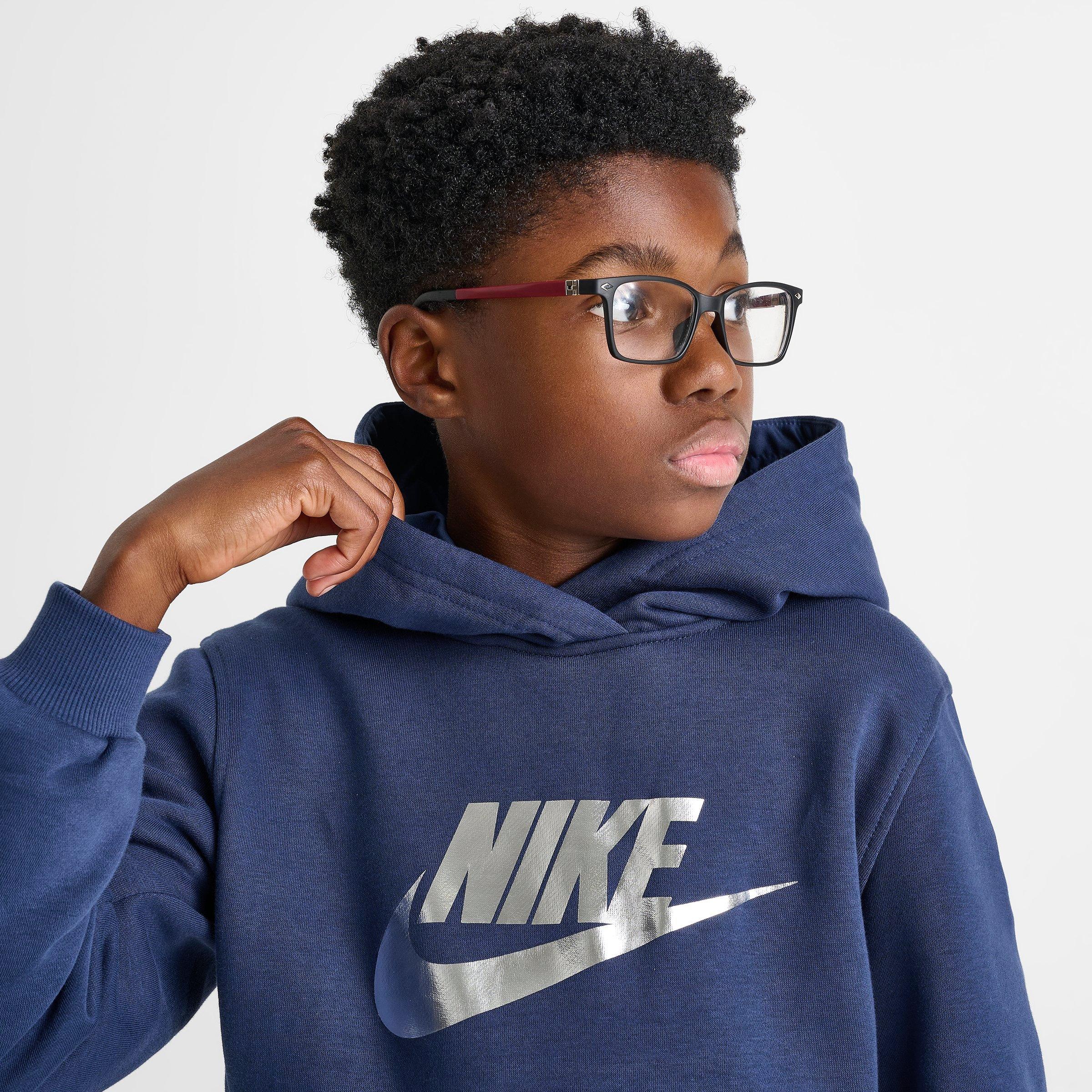 Big Kids' Nike Sportswear Club Fleece Foil Pullover Hoodie