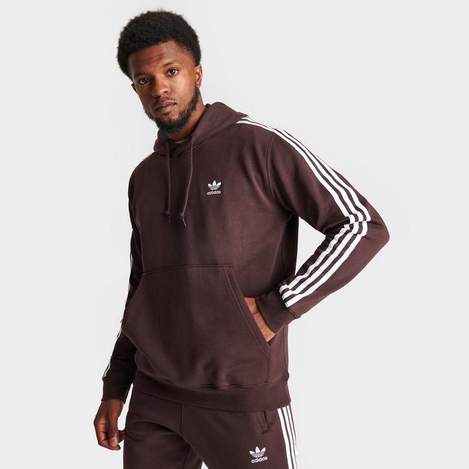 Adidas 3 best sale stripe hoodie grey