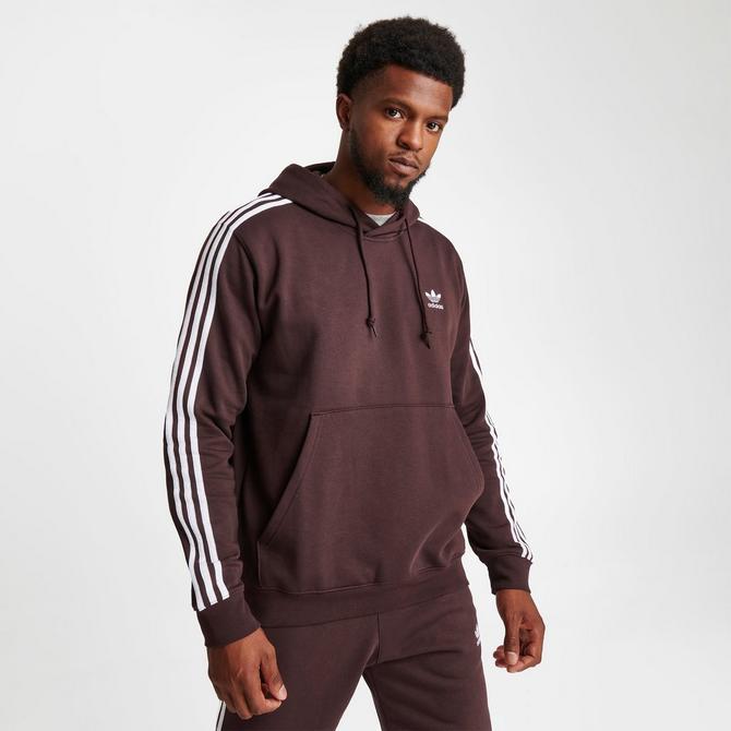 Adidas 3 best sale stripe hoodie grey