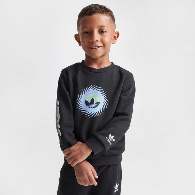 Kids' Toddler adidas Originals Trefoils Crewneck Sweatshirt and Jogger Pants  Set| Finish Line