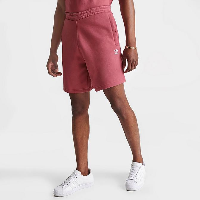 Front view of Men's adidas Originals Essentials Shorts in Pink Strata/White Click to zoom