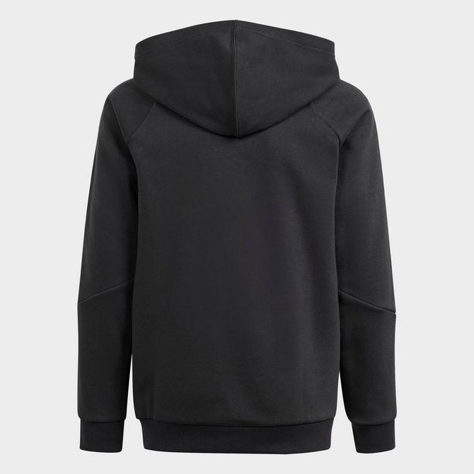 [angle] view of Kids' adidas Tiro 24 Sweat Hoodie in Black/White Click to zoom