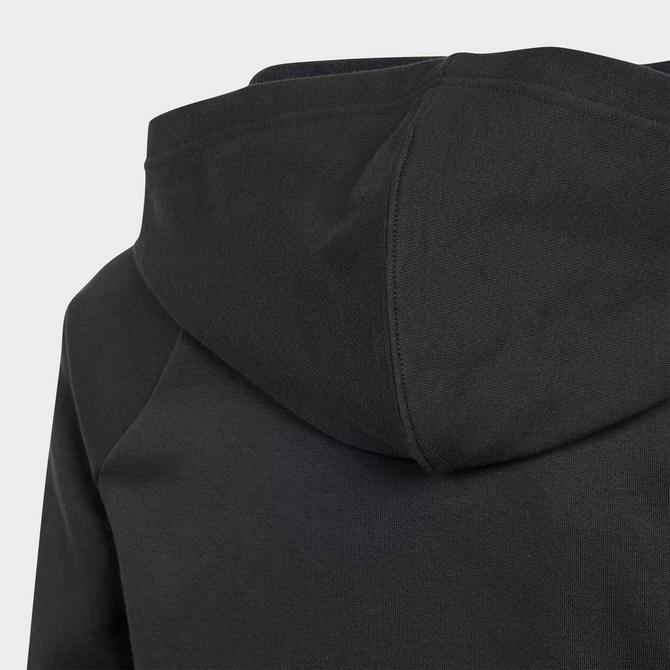 [angle] view of Kids' adidas Tiro 24 Sweat Hoodie in Black/White Click to zoom