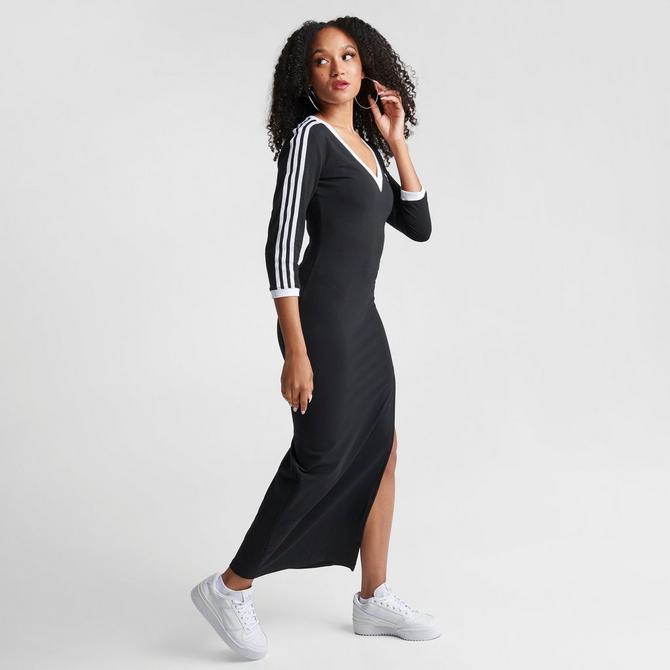 Women's adidas adicolor Classics 3 Stripes V-Neck Midi Dress| Finish Line