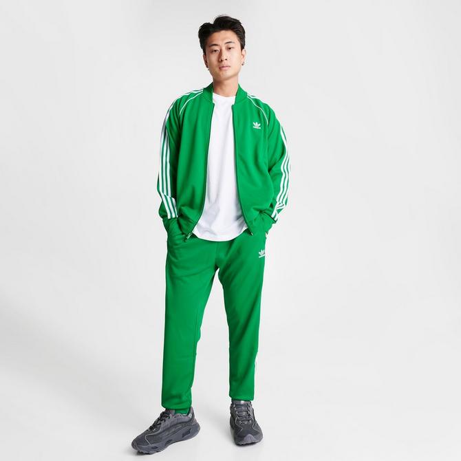 White and clearance green adidas tracksuit