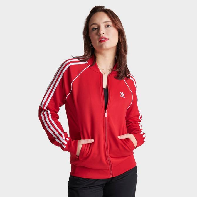 Adidas superstar track jacket sales red