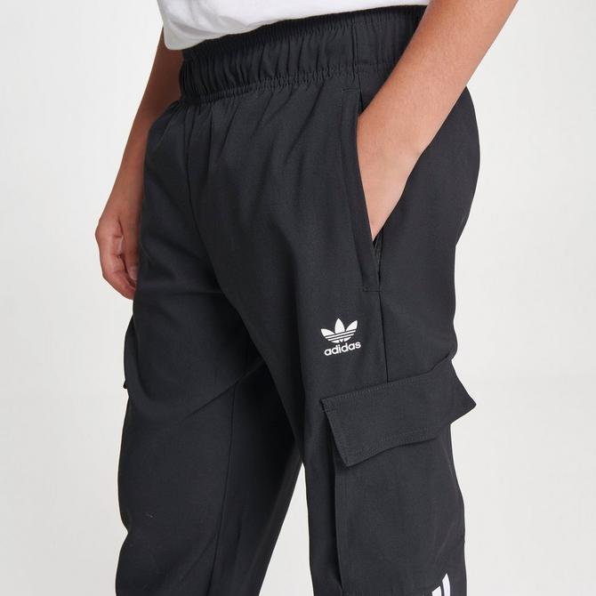 adidas Originals Adicolor 3 stripe cargo sweatpants in black