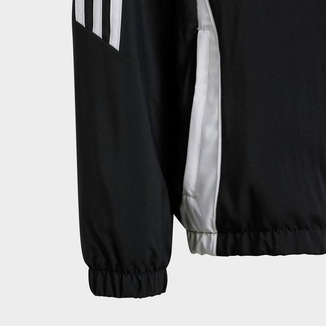 [angle] view of Kids' adidas Tiro 24 Windbreaker in Black/White Click to zoom
