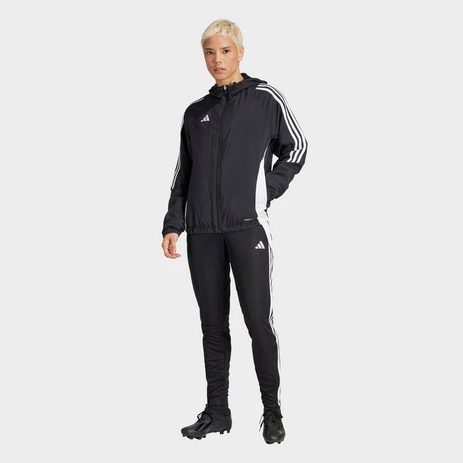 [angle] view of Women's adidas Tiro 24 Windbreaker Jacket in Black/White Click to zoom