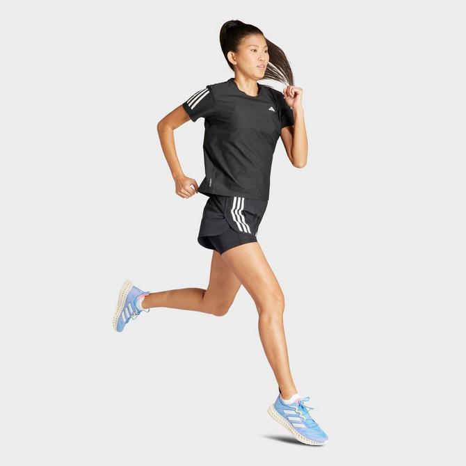 [angle] view of Women's adidas Own The Run T-Shirt in Black Click to zoom