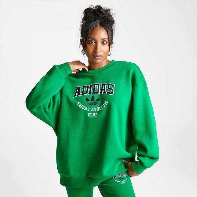 Adidas green crew neck sweatshirt sale