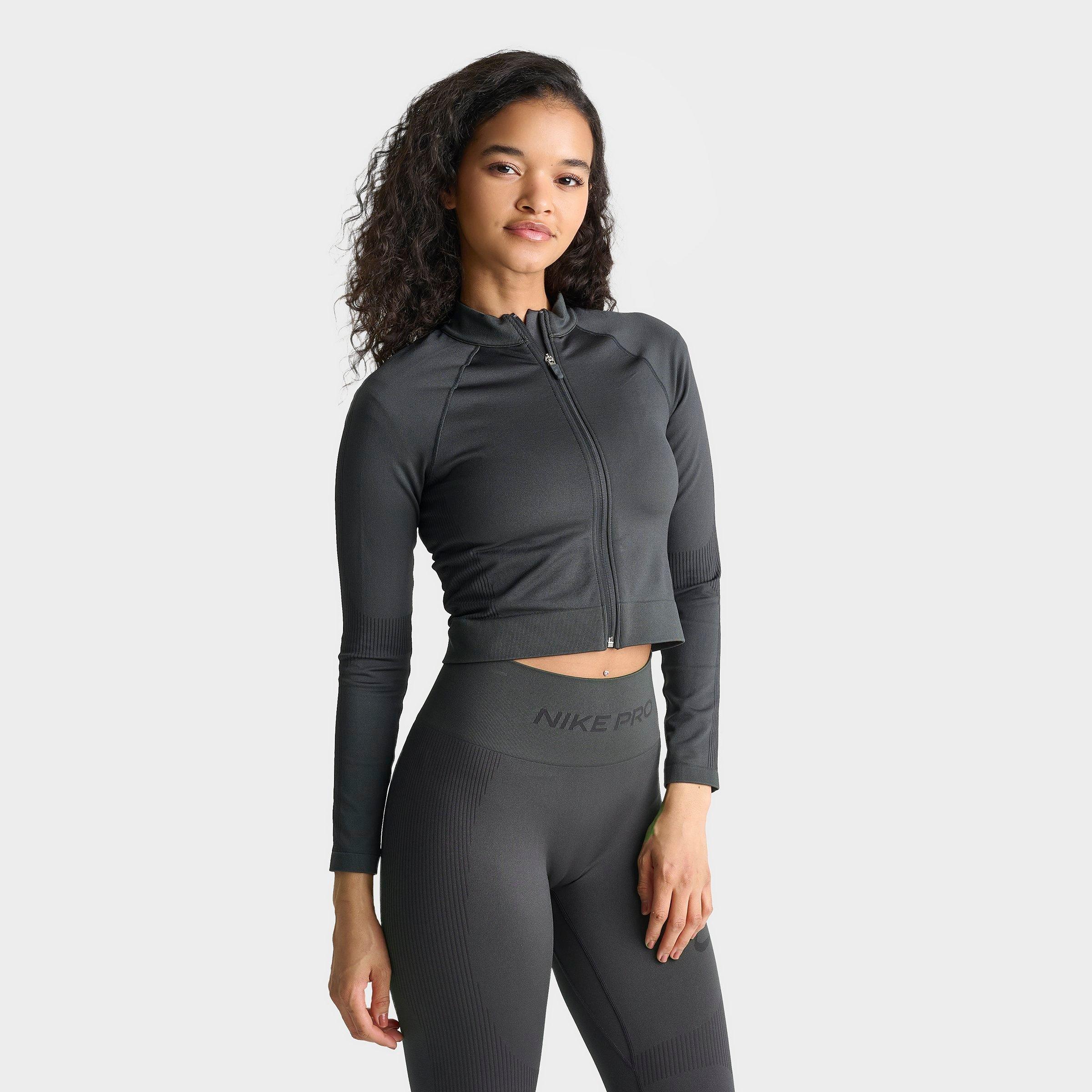 Women's Nike Pro Seamless Cropped Full-Zip Training Top | Finish Line