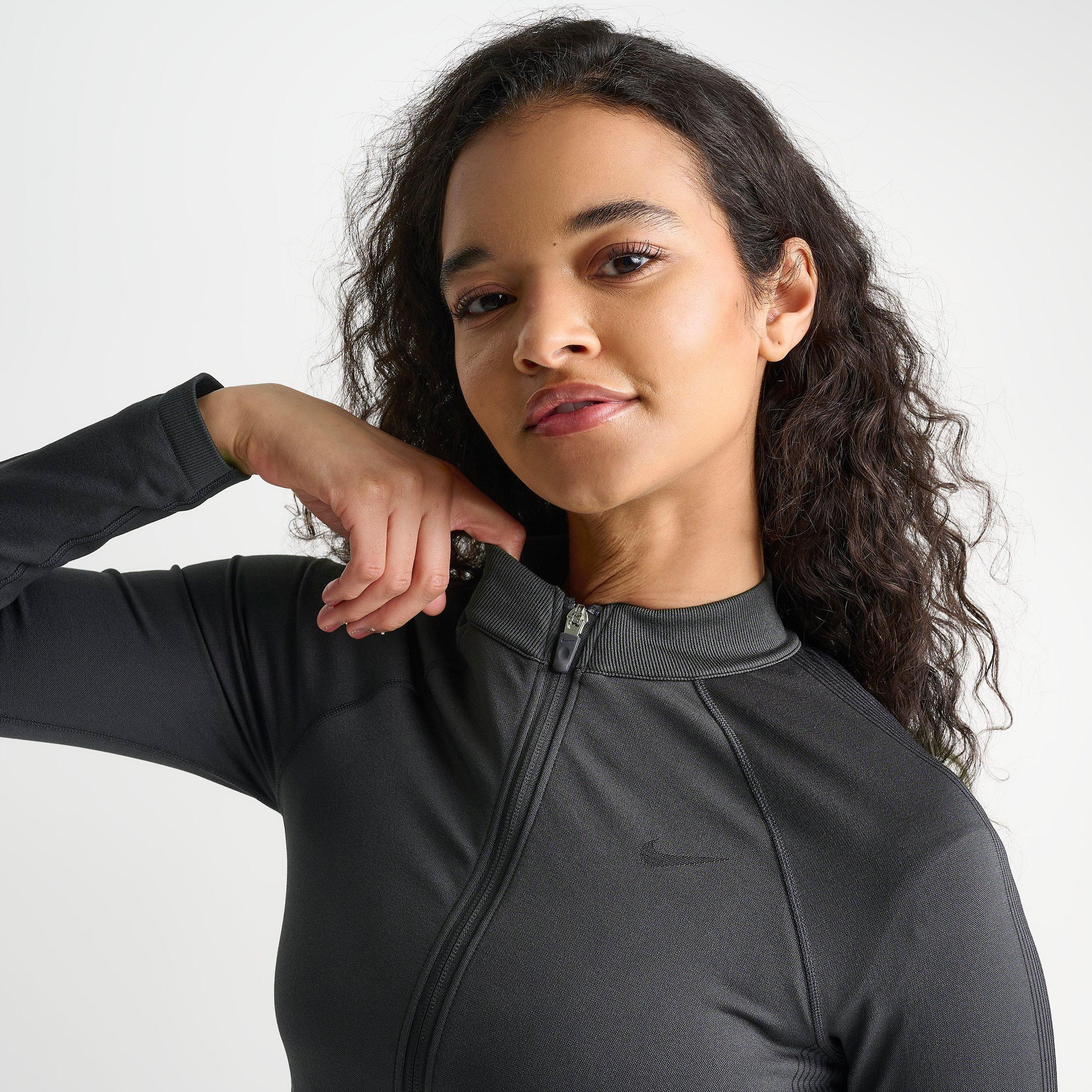 Women's Nike Pro Seamless Cropped Full-Zip Training Top | Finish Line