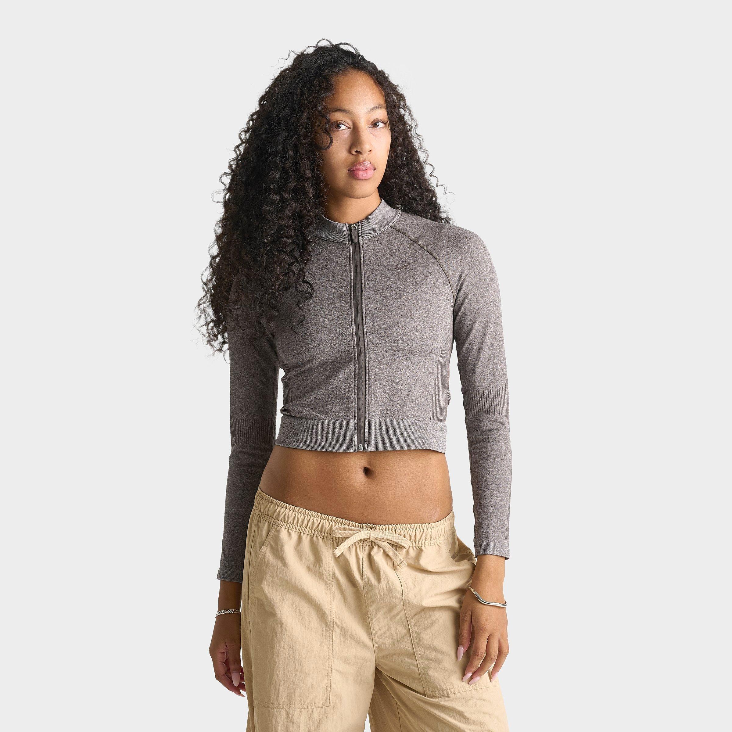 Women's Nike Pro Seamless Cropped Full-Zip Training Top | Finish Line