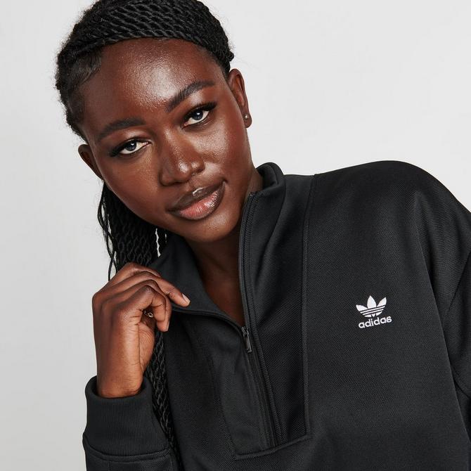 Women\'s adidas Originals Half-Zip Finish Classics Line Oversized Sweatshirt| adicolor