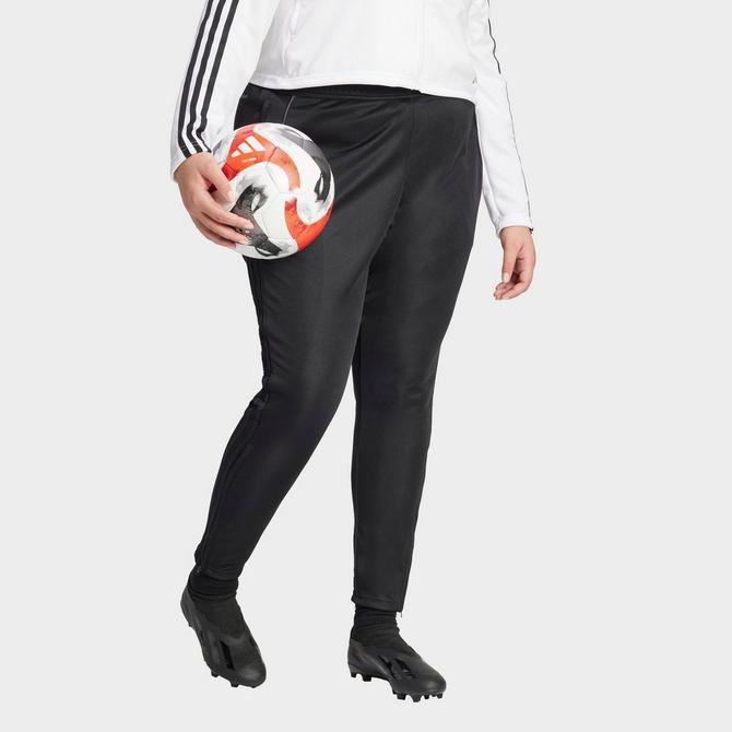 [angle] view of Women's adidas Tiro 24 Track Pants (Plus Size) in Black/Black Click to zoom
