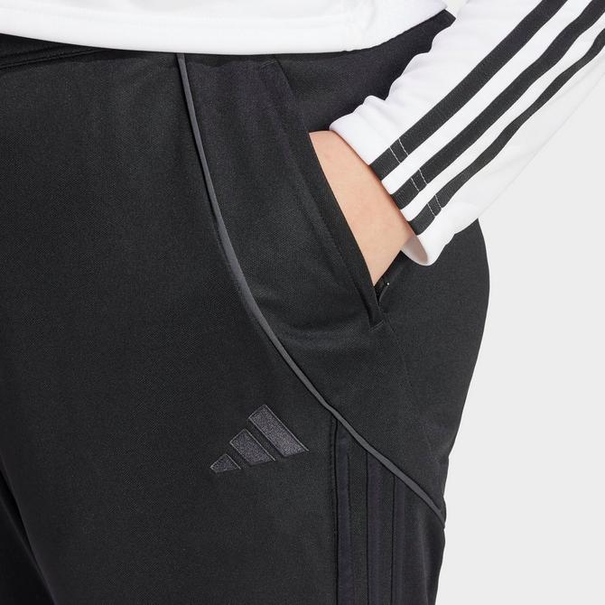 [angle] view of Women's adidas Tiro 24 Track Pants (Plus Size) in Black/Black Click to zoom