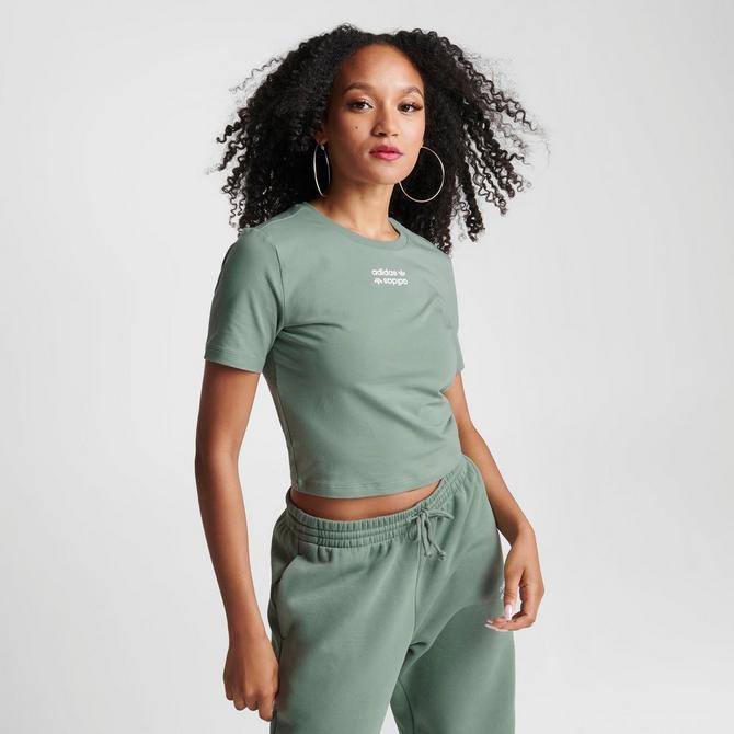 Adidas green t shirt hot sale women's