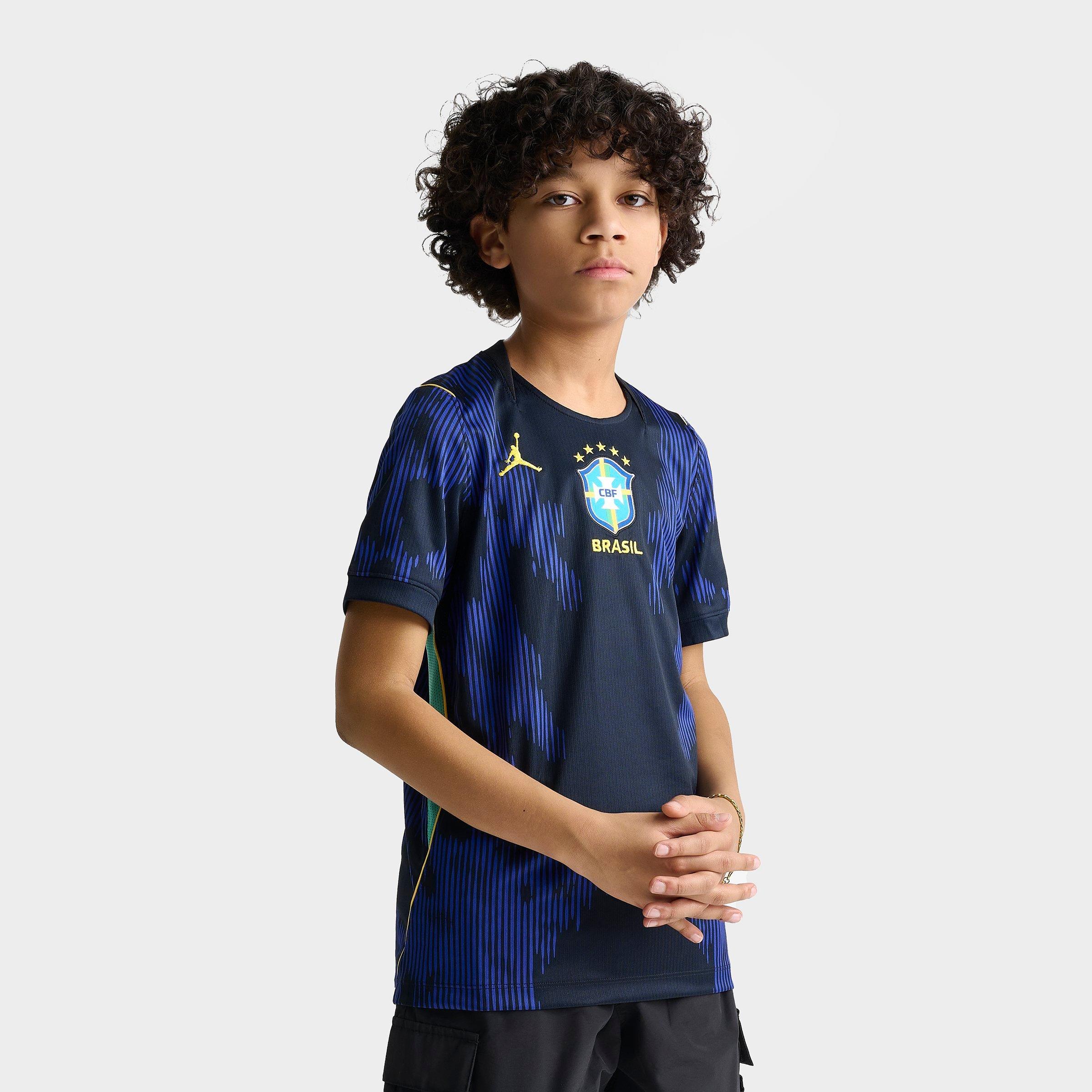 Big Kids' Jordan Brazil 26 Stadium Away Dri-FIT Replica Soccer