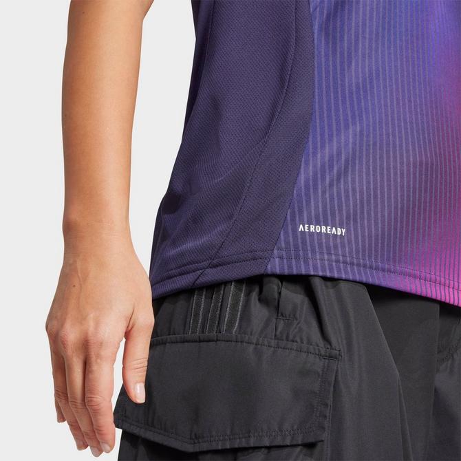On Model 5 view of Women's adidas LA Galaxy 25/26 Away Jersey in Noble Ink Click to zoom