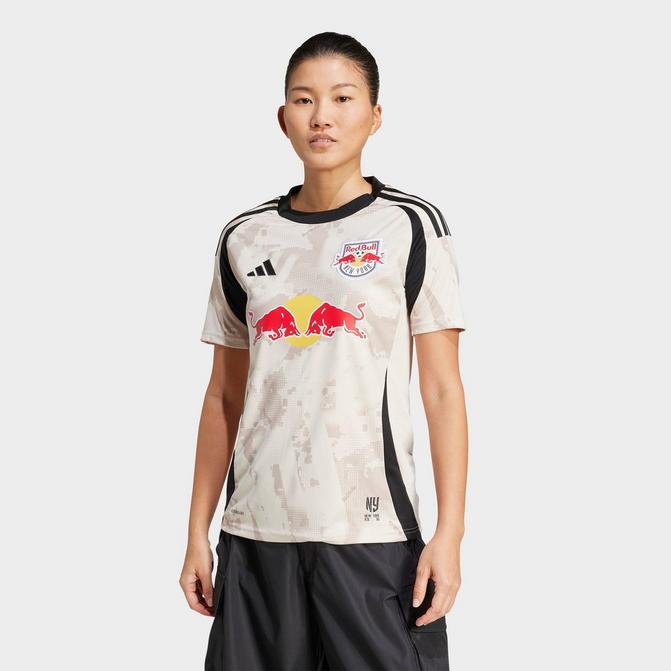 [angle] view of Women's adidas New York Red Bull 25 Jersey in Halo Ivory Click to zoom