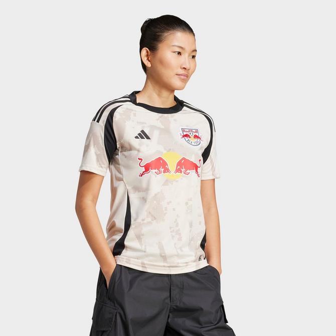 [angle] view of Women's adidas New York Red Bull 25 Jersey in Halo Ivory Click to zoom