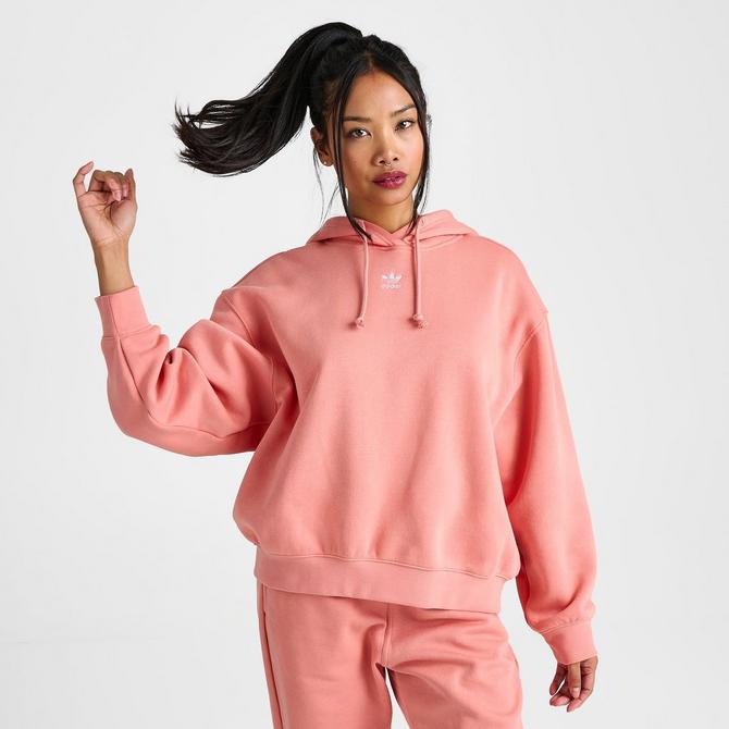 Adidas originals pink shop trefoil boyfriend hoodie