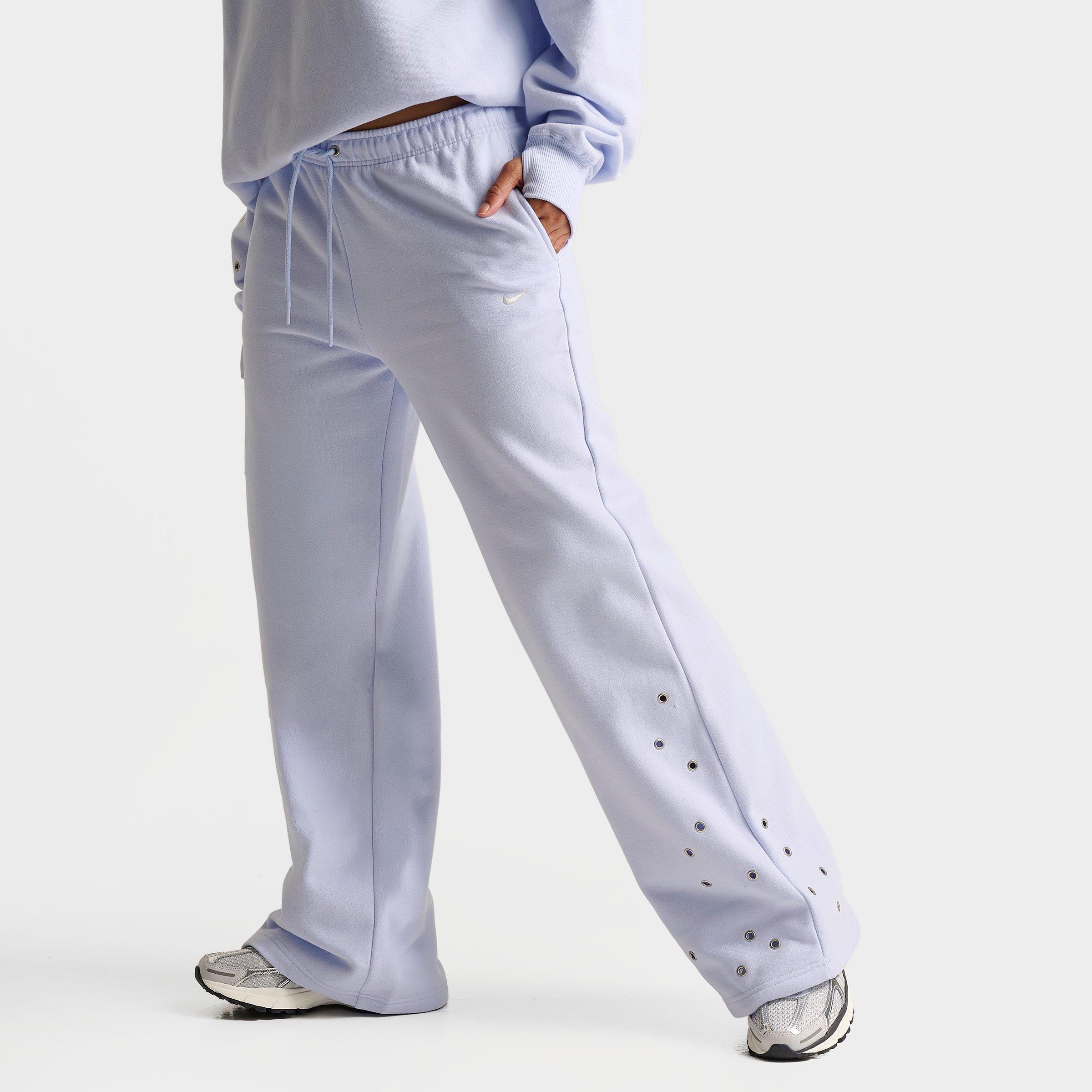 Women's Nike Studio Fleece Medium Weight Grommet Mid-Rise Wide-Leg ...