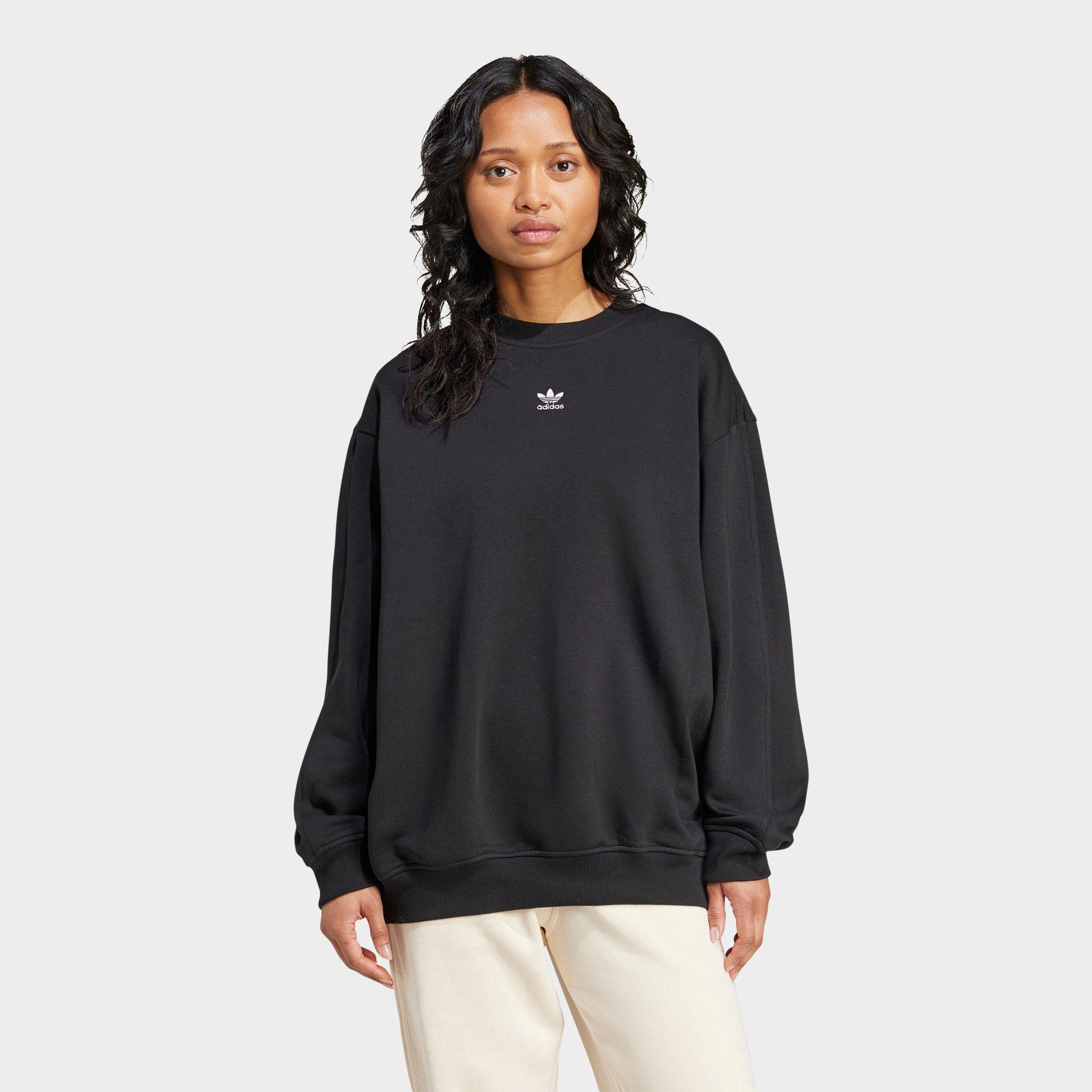 adidas gazelle silver green womens adidas Trefoil Essentials Crew Sweatshirt Black main image 0