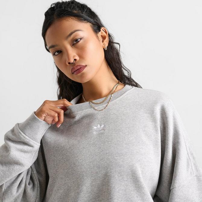 Grey adidas crew neck sweatshirt women's hotsell