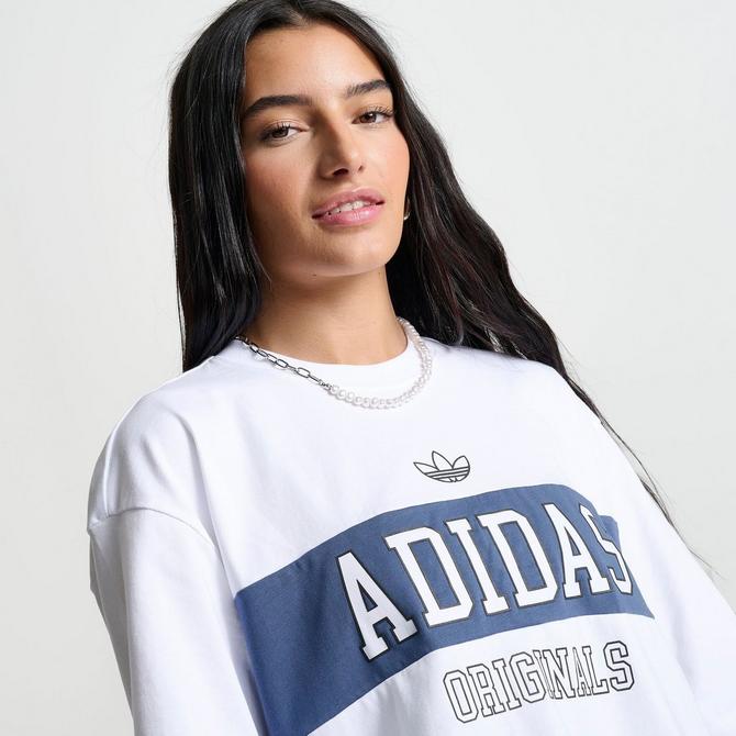 Adidas Women s Originals Boxy Cropped T Shirt in Black Black Size Xs