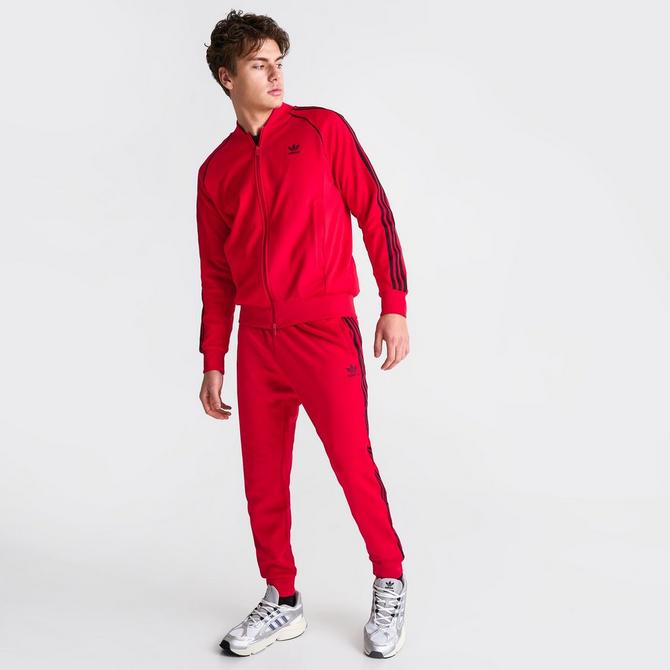 Adidas originals superstar track pants  mens clearance red