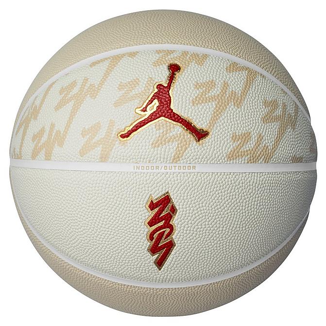 Right view of Jordan x Bayou Boys Camo 8P Basketball in Team Gold/White/Metallic Gold/University Red Click to zoom