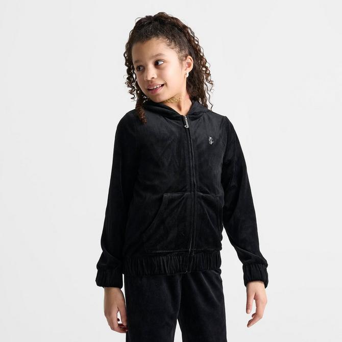 Girls' Juicy Couture Plush Velour Full-Zip Hoodie