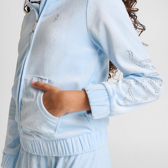 Girls' Juicy Couture Plush Velour Full-Zip Hoodie