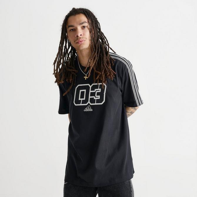 [angle] view of Men's adidas Originals 03 Graphic T-Shirt in Black Click to zoom