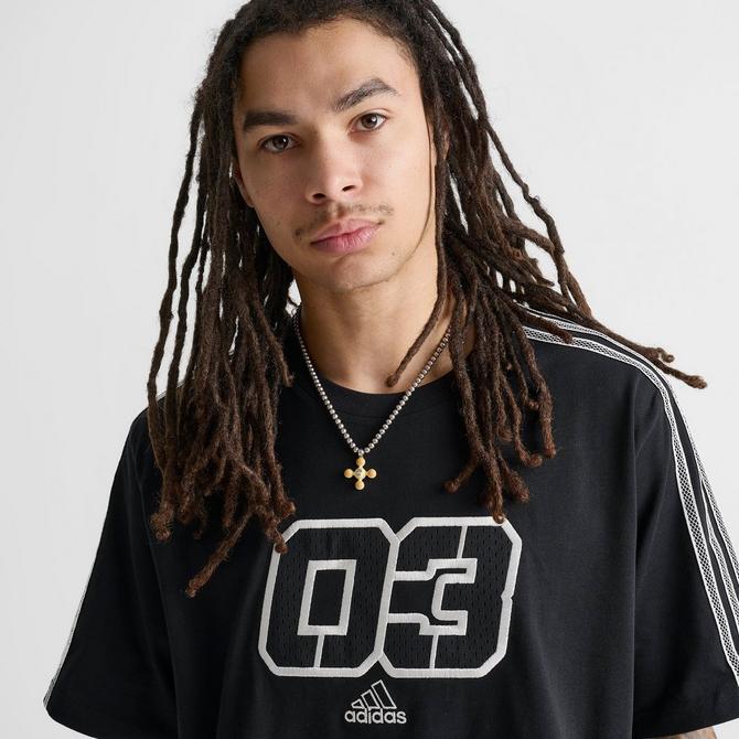 [angle] view of Men's adidas Originals 03 Graphic T-Shirt in Black Click to zoom