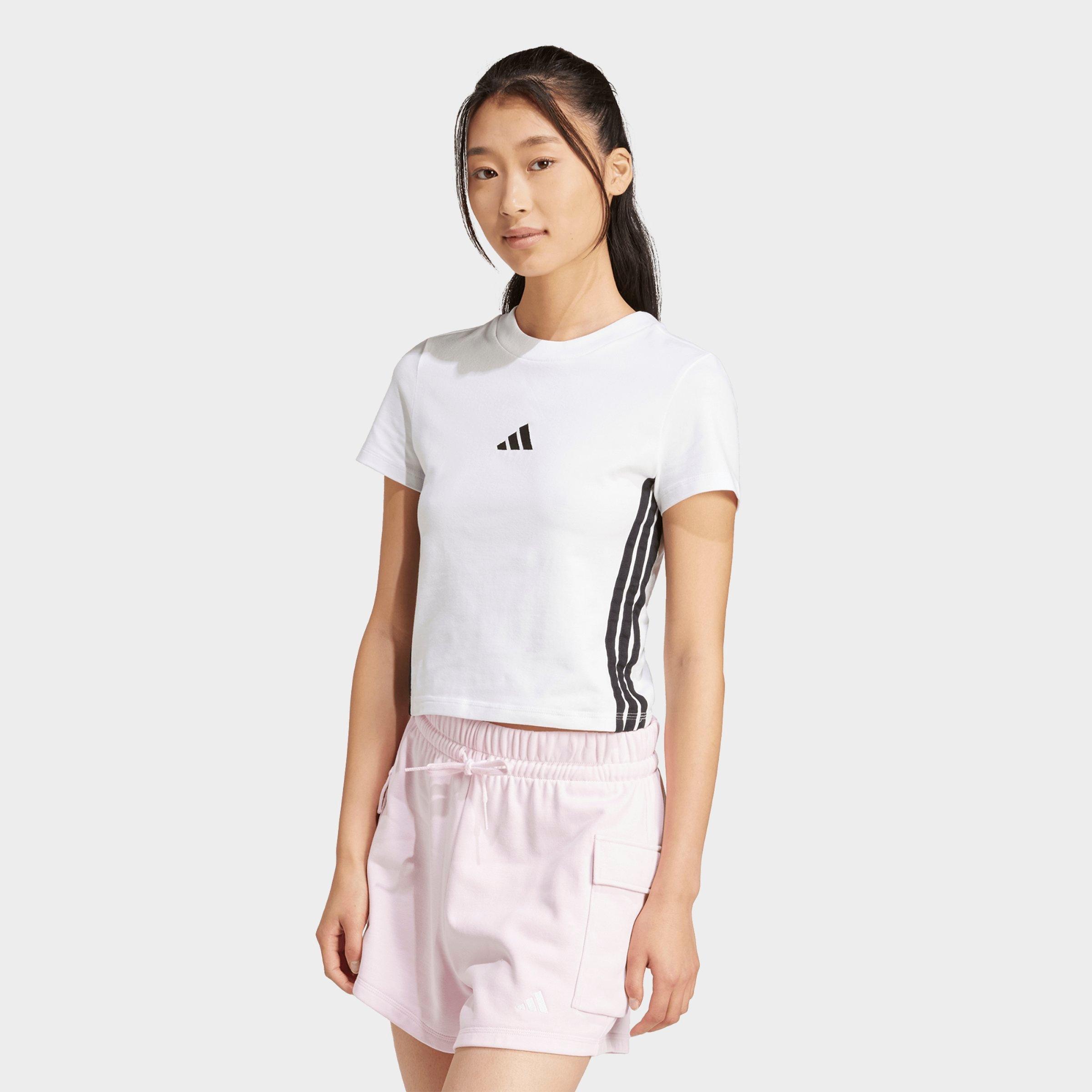 Women's adidas Essentials 3-Stripes Slim Baby T-Shirt | Finish Line