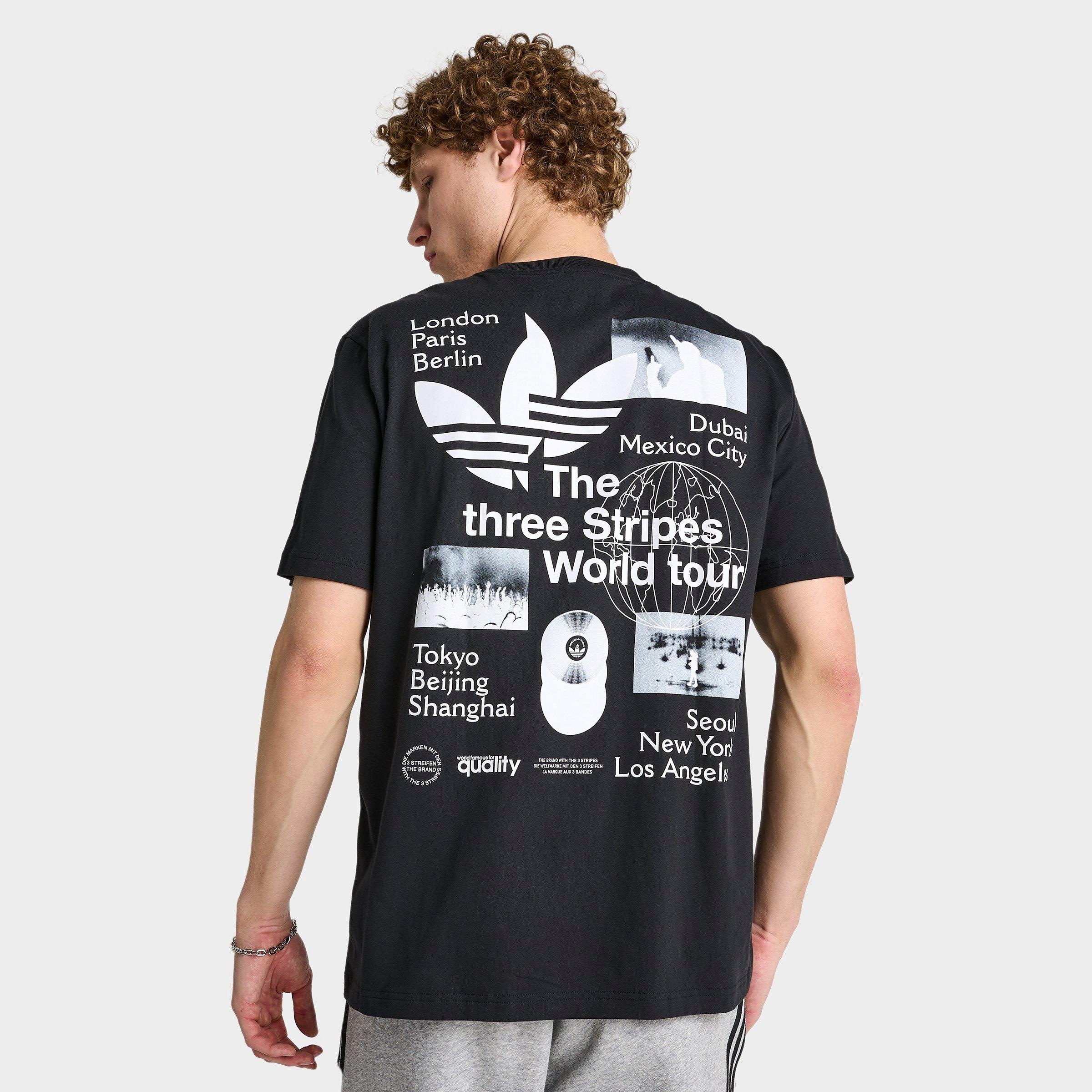men's white and black graphic tee