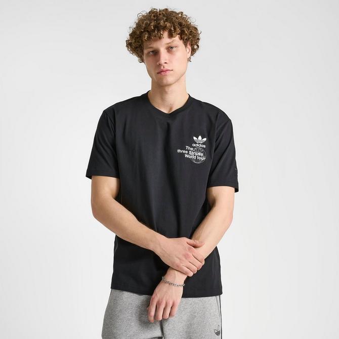 Adidas black best sale white t shirt