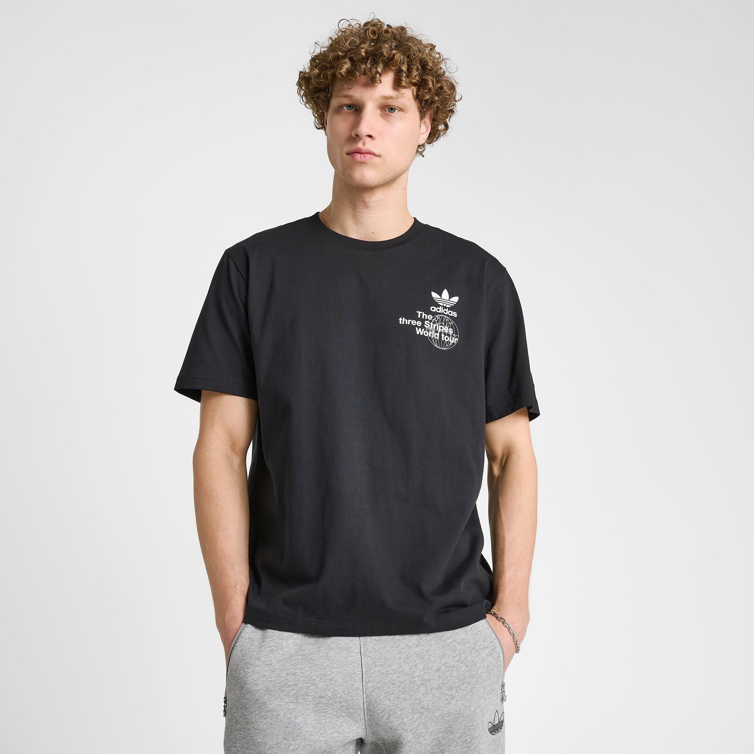 men's black and white graphic tee