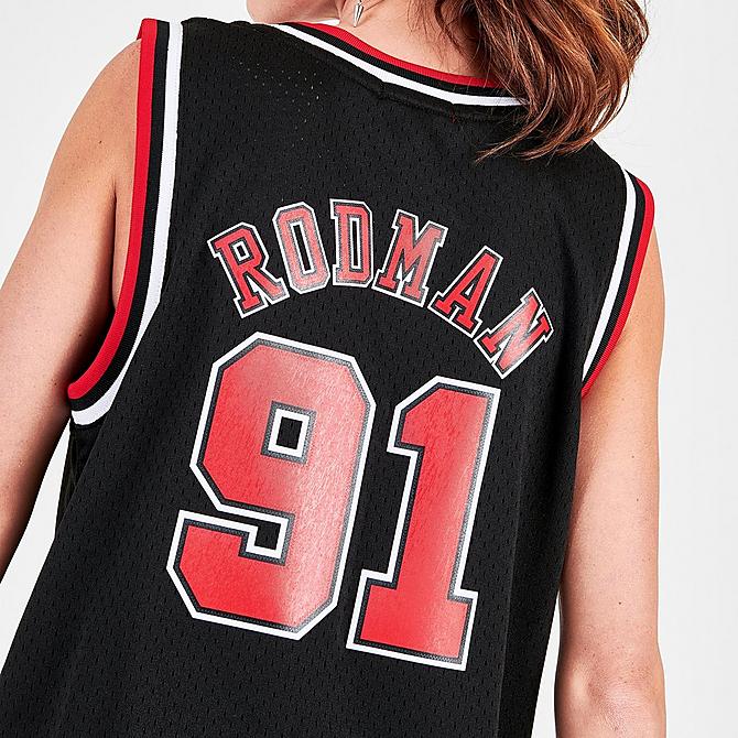 Women's Mitchell & Ness Dennis Rodman Black Chicago Bulls Hardwood Classics Swingman Jersey Size: Medium