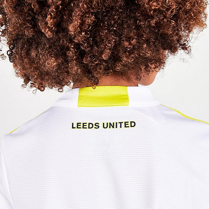 On Model 6 view of Kids' adidas Leeds United 21-22 Home Soccer Jersey in White Click to zoom