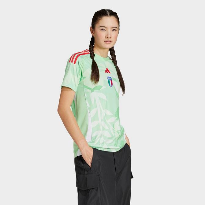 [angle] view of Women's adidas Italy 2025 Away Jersey in Glory Mint Click to zoom