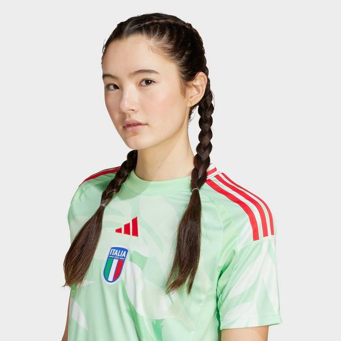 [angle] view of Women's adidas Italy 2025 Away Jersey in Glory Mint Click to zoom