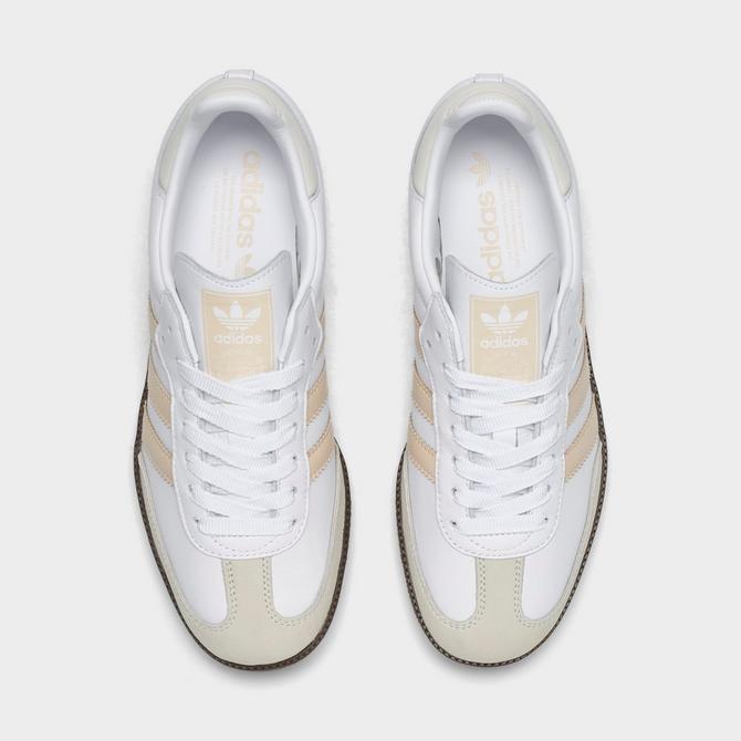 Back view of Women's adidas Originals Samba OG Casual Shoes in White/Sand Strata/Off White Click to zoom